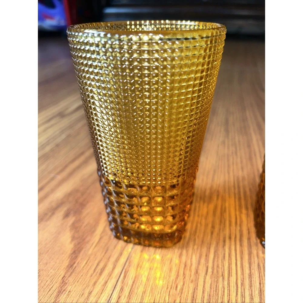 Set Of 4 Fortessa MALCOLM Amber Iced Beverage Cocktail Glass 15oz.